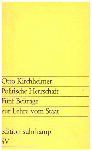 Otto Kirchheimer: Politische Herrschaft