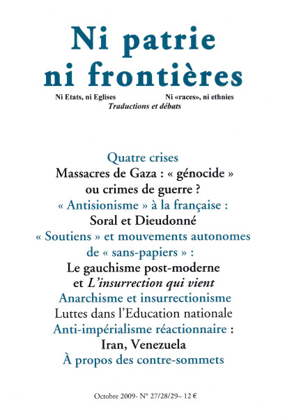 Ni patrie ni frontières N° 27-28-29: "Gauchisme post-moderne"