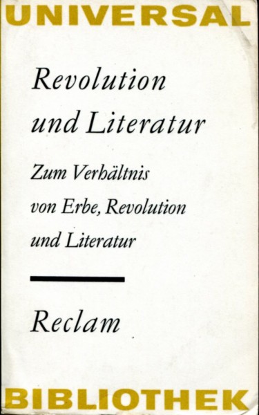 Werner Mittenzwei/Reinhard Weisbach: Revolution und Literatur