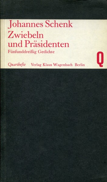 Johannes Schenk: Zwiebeln und Präsidenten